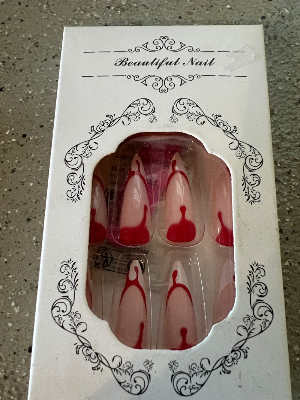 Red Accent Press-On Nails - Women Makeup